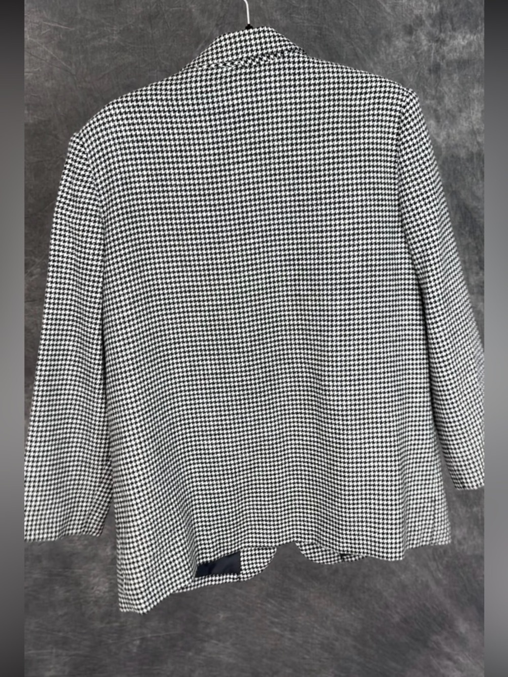 Prophesy Petite by Sag Harbor Houndstooth Blazer Size 14 Petite Black Ivory Wool - Picture 4 of 7